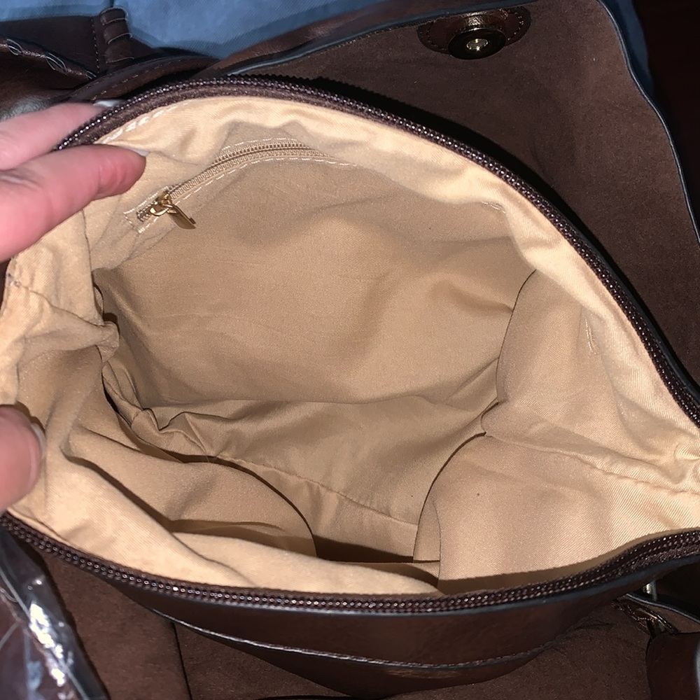 Elegant 3 in 1 Brown Women's Bag Set nwt - Picture 6 of 11